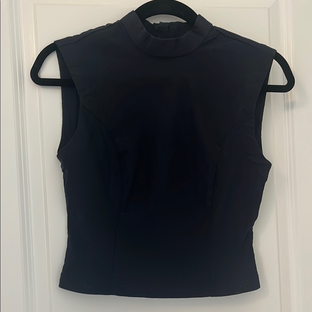 Maeve Navy Fitted Sleeveless Tank Top